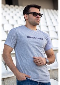 Resim Erkek Gri Invisible Yazı Baskılı Basic Kısa Kollu Bisiklet Yaka Tişört 20etshyunz 001 
