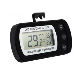 Resim Kosona Siyah Evcil Buzdolabı Sicaklık Ölçerü: C/f Dönüştürücü, Ekranlı, Su Geçirmez, Gösterge Dolabı İçin 