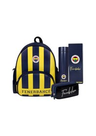 Resim Suni Deri Anaokulu Çantası ,sanslı Kalem Çantası Lisanslı Logo Baskılı Çelik Termos Lacivert 