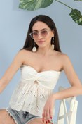 Resim esnstore Crop Garnili Triko - Ekru 3665ESNT 