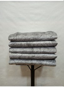 Resim İpek Kadife Damarlı Desen Süngerli Koltuk Çekyat Örtüsü Açık Gri 