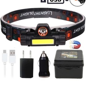 Resim F.B.i F-3434 Şarjlı Mıknatıslı Kafa Feneri Siyah 