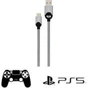 Resim Philips Playstation 5 Ile Uyumlu Joystick Şarj Kablosu 5A 100W Usba To Type-C Örgülü 1.2m Hızlı Şarj Data Kablosu Gri DLC2628T 