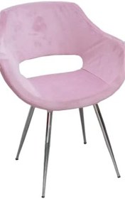 Resim Sandalye 14182 Monaco Metal nikelaj ayak Dökme Sünger Babyfac Pembe Kumaş El Yapı 