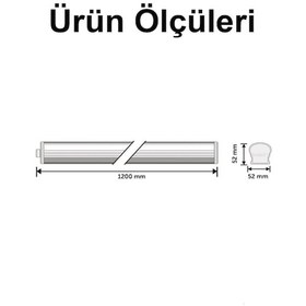 Resim 60w 120 Cm Yatay Led Etanj Armatür-trafolu Beyaz Işık 50 Adet Beyaz 