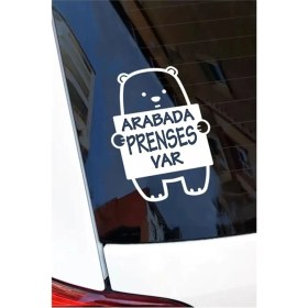 Resim Laputa Tükkan Arabada Prenses Var Ayıcık Araba Sticker Etiket 17X13 cm 