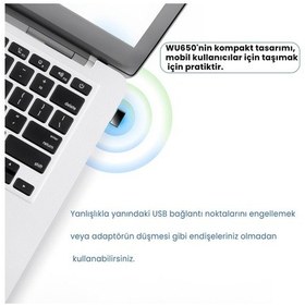 Resim Cudy Wu650 5ghz 433mbps, 2.4ghz 200mbps Wi-fi Mini Usb Adaptör Ac1200 Serisi 