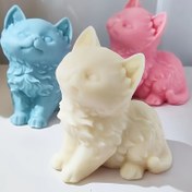 Resim 3D Silikon Kedi Kalıbı - DIY Mum Yapımı ve Ev Dekoru için Sevimli Kedi Şekilleri, Yumuşak Pastel Renkler, Benzersiz Koku ve Dekoratif Ürünler Oluşturmak İçin Mükemmel, DIY El Sanatları | Eğlenceli Kedi Tasarımı | Yumuşak Dokulu 
