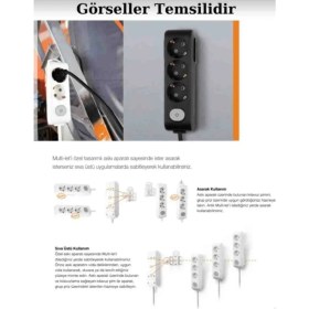 Resim Viko Multi-Let 3'lü (12 - 40 Metre Arası) Anahtarlı Topraklı Çocuk Korumalı Uzatma (3x1.5 Tam Bakır) Ttr Kablo Tseli HO5VV-F 