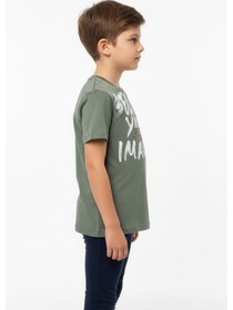 Resim Toontoy Kids Toontoy Erkek Çocuk Bisiklet Yaka Kısa Kollu Baskılı Tişört 24991 Yeşil 