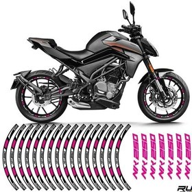 Resim Cfmoto Nk250 Motorsiklet Pembe Jant Şeridi Jant İçi Yazılı 17 Inc Uyumlu Çok Renkli 