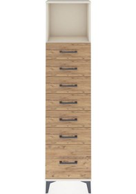 Resim Arges Dolap Tek Raflı 7 Çekmeceli 44x30x182 Aytaşı-çam Aytaşı 