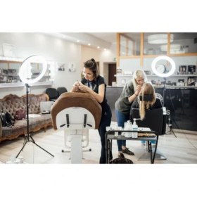 Resim Kılıfist Büyük Boy Ring Light Youtuber Makyaj Güzellik 6500K 65W Kuaför Kit Kumandalı 21 Inç Işık Kaynağı 