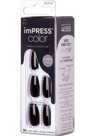 Resim İmpress Color Kendinden Yapışkanlı Takma Tırnak Uzun Siyah 