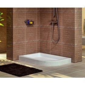 Resim Shower 80X130 Oval Asimetrik Monoblok Duş Teknesi 