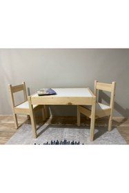 Resim Evci Wood Montessori Ahşap Çocuk Oyun Ve Aktivite Masa Sandalye Seti Yaz-sil Yüzey Ve Sandıklı 