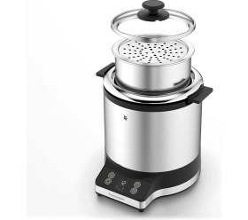 Resim Wmf Kitchenminis Pirinç Pişirici 220 W Öğle Yemeği Kutulu Buharlı Pişirici Yerden Tasarruf Sağlayan Kapaklı Iç Tencere Take Away (1,0 Litre) Mat Krom 