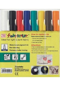 Resim Zig Fabricolor Örtücü Tekstil Kumaş Boyama Kalemi 8 Renk Set 