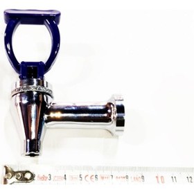 Resim 16x1,5mm arka diş basmalı göstergesiz mavi metal musluk 