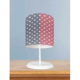 Resim Mekta Home Bebek ve Çocuk Odası Yıldızlı ve Iki Renk Desenli Abajur 