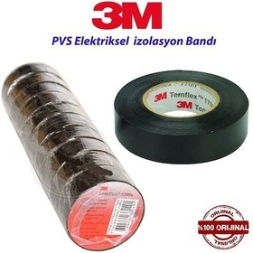 Resim 3m Temflex 1300e Pvc Elektrik Izole Bant 0,13x18mm X9,15 10'lu - 1300set - 