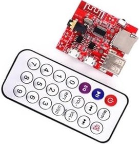 Resim Bluetooth MP3 Modülü (SD Kart Girişi, USB 2.0, Uzaktan Kumanda) 