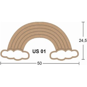 Resim Ahşap Gökkuşağı Pano 50X24.5 Cm 8 Mm Us01 