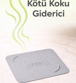 Resim ozzen GRİ Kötü Koku Böcek Önleyici Silikon Mat Banyo Mutfak Lavabo Balkon Gider Tıpası Kapağı 