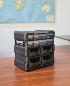 Resim Superbag Monoblok Avadanlık Ve Çekmece 12 Gözlü Seti Hobby Organizer Düzenleyici 6 Çekmece 6 Avadanlık Yeşil 