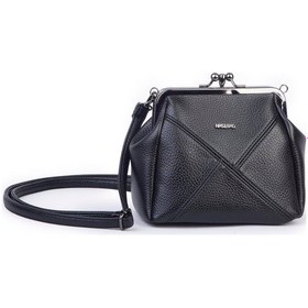 Resim Nas Bag Mini Vintage Burslu Klipsli Kadın Omuz Ve Çapraz Çanta Siyah Lopez 20x17 Cm Çok Renkli 