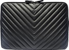 Resim ® GERÇEK DERİ 13" LAPTOP VE A4 EVRAK EL ÇANTASI CLUTCH / 6218 SİYAH (V TİP KUZU) Rich Smith