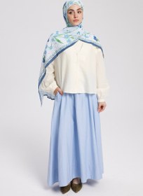 Resim Düz Cepli Poplin Etek-100CM Bebek Mavi 