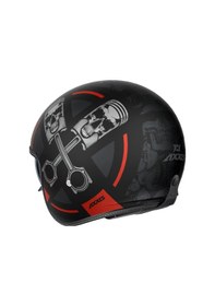 Resim Motosiklet Kaskı Retro Güneş Vizörlü Hornet S Sv Skulls B5 Matt Red Motorcu Kask Çok Renkli 