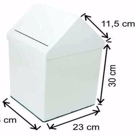 Resim KG-GOLDPAPER 16 Litre Çatı Kapaklı Boyalı Paslanmaz Çöp Kovası 1314 