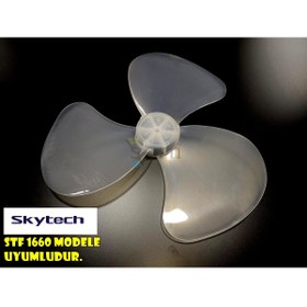 Resim SERN Skytech STF 1660 Modele Uyumlu Vantilatör Pervanesi 3 kanat 16inç 36cm Yumuşak Esnek 