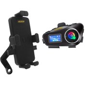 Resim Q58 Max Kask Kulaklık İnterkom + Motosiklet Telefon Tutacağı 