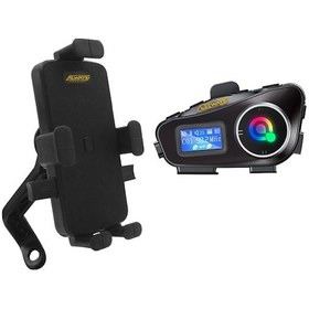 Resim Q58 Max Kask Kulaklık İnterkom + Motosiklet Telefon Tutacağı 