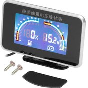 Resim Geeroyoo Trx-328 Siyah Araba Kombinli Gösterge: Lcd Yakıt Seviyesi Ve Voltaj Ölçerü 9-36v, 0.1% Doğruluk 