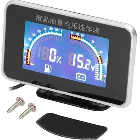 Resim Geeroyoo Trx-328 Siyah Araba Kombinli Gösterge: Lcd Yakıt Seviyesi Ve Voltaj Ölçerü 9-36v, 0.1% Doğruluk 