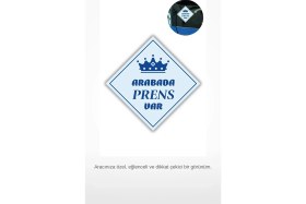 Resim Letsii Arabada Prens Var 10X10 cm Araba Camı Bebek Uyarı Stickerı 