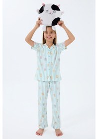 Resim Rolypoly Kız Çocuk Yeşil Gömlek Pijama Takım 5274-49706 Yeşil 