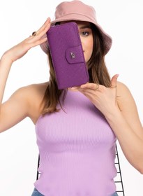 Resim Gondol Hmx Büyük Boy Lüks Şık El Cüzdanı Hmx.370 - Mor Yazı 