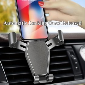 Resim Otomatik Sabitleme Araba Telefon Tutucu - Titretemeyen, Titreşim Dampı, Hava Kanalı için Montaj, Kolay Kurulum, ABS Malzeme, Oval Şekil, Çoğu Akıllı Telefonla Uyumlu, Araba Hava Kanalı Montajı, Cep Telefonu Aksesuarları 