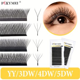 Resim 12 Sıra W Şekilli Kirpikler C/D Kıvrım Otomatik Çiçekli W Hacimli Şekil Açan YY/3D/4D/5D W Stili Hazır Hacim Fanları 0.07mm Sahte Vizon Kirpik Uzatma Daha Yumuşak Doğal Kedi Gözü Esnek Kirpikler hazırlık fanları kirpikleri 