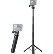 Resim Singree Uzatılabilir Manyetik Başlıklı Profesyonel Selfie Çubuğu Ve Tripod - Gopro, Djı Uyumlu Siyah 