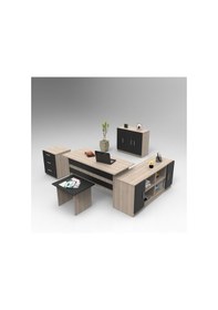 Resim Robinhome Robin Home Verona Abcef Ofis Büro Masa Takımı Meşe-Siyah 