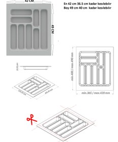 Resim DEMAX 42/49 Cekmeceiçi Luks Beyaz Kaşiklik 36,5/40 Kadar Kesılebılır Kesım Ucretsızdır 
