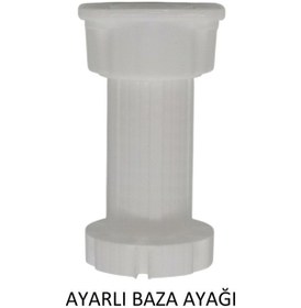Resim Ayarlanabilir Plastik Baza Ayağı 10-15 Cm, Beyaz, Çok Amaçlı Dolap Ayağı 1 Adet Beyaz 
