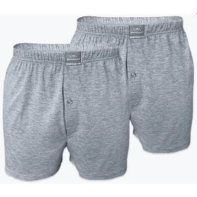 Resim Malabadi 024 2'li Paket Erkek Geniş Kalıp %100 Pamuk Boxer Gri 