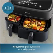 Resim Philips Çift Hazneli Airfryer, 9l Toplam Kapasite, 2 Hazneli Airfryer, Rapid Air Teknolojisi, Onerou 